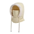 thumbnail image 3 of Gorro térmico para esquiar con capucha, resistente al viento y al frío, bufanda y pasamontañas niños de color blanco lechoso, 3 of 9