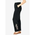 thumbnail image 3 of Woman Within Plus Size 7-Day Knit Embroidered Straight-Leg Pull-On Pants, 3 of 5