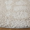 thumbnail image 3 of SAFAVIEH Rumi Jasmine Abstract Polyester Shag Area Rug, Ivory/Light Beige, 6'7" x 6'7" Round, 3 of 10