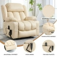thumbnail image 2 of Electric Power Lift Recliner Chair for Elderly, PU Leather Massage Chair with 8 Point Vibration Massage and Cup Holders, Overstuffed Single Sofa with Lumber Heat and Remote Control, Beige, 2 of 9