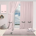thumbnail image 1 of 3S Brother's Sleepy Pink 100% Blackout Curtains for Kids Bedroom Thermal Insulated Noise Reducing Home Décor Printed Window Curtains Single Curtain Panel - Made in Turkey (52"Wx108"L), 1 of 6