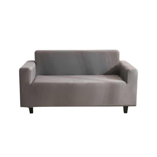 Dalazy Solid Color Sofa Cover Elastic Couch Dust-proof Anti-slide Slipcover 1/2/3/4 Seater Covers Protector Full Coverage Silver gray M
