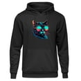 thumbnail image 2 of Cat Print Design Men's Soft-Touch Fleece Hooded, Functional Casual Wear, Autumn, 2 of 5
