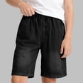 thumbnail image 2 of CAIXIA Boys Jeans Shorts Straight Wide Leg Denim Shorts Knee Length Ripped High Waist Cargo Jorts Fashion Casual School Bermuda Shorts Summer School Jean Bottom, 2 of 7