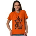 thumbnail image 4 of Halloween Witch Don't Kill My Vibe Plus Size Crewneck Graphic Tee Shirt Brisco Brands 4X, 4 of 5