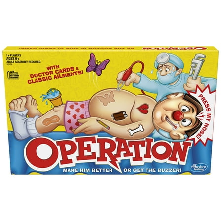 Operation Electronic Board Game with Doctor Cards and Funny Ailments, Kids Games, Ages 6 
