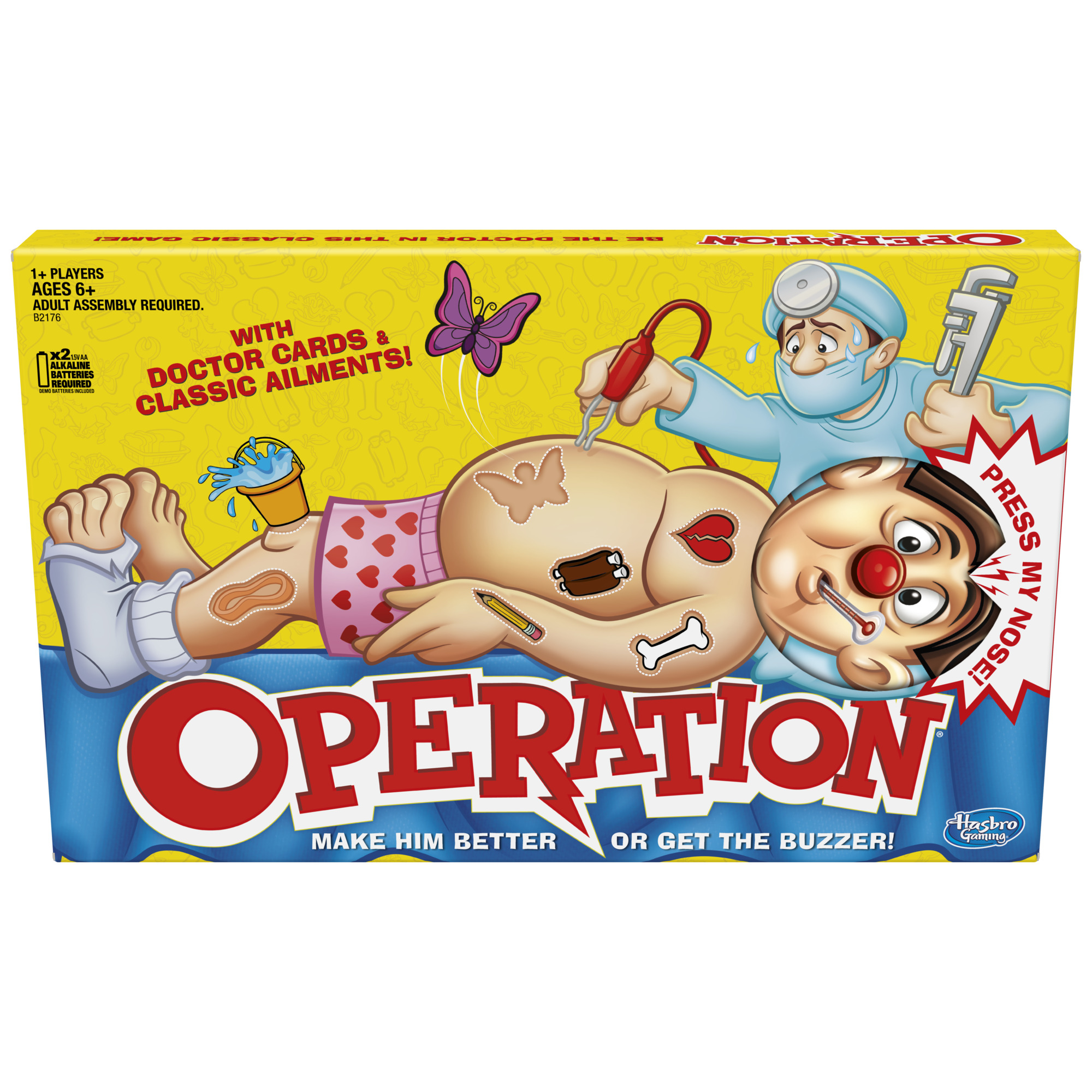 Operation Electronic Board Game with Doctor Cards and Funny Ailments, Kids Games, Ages 6+