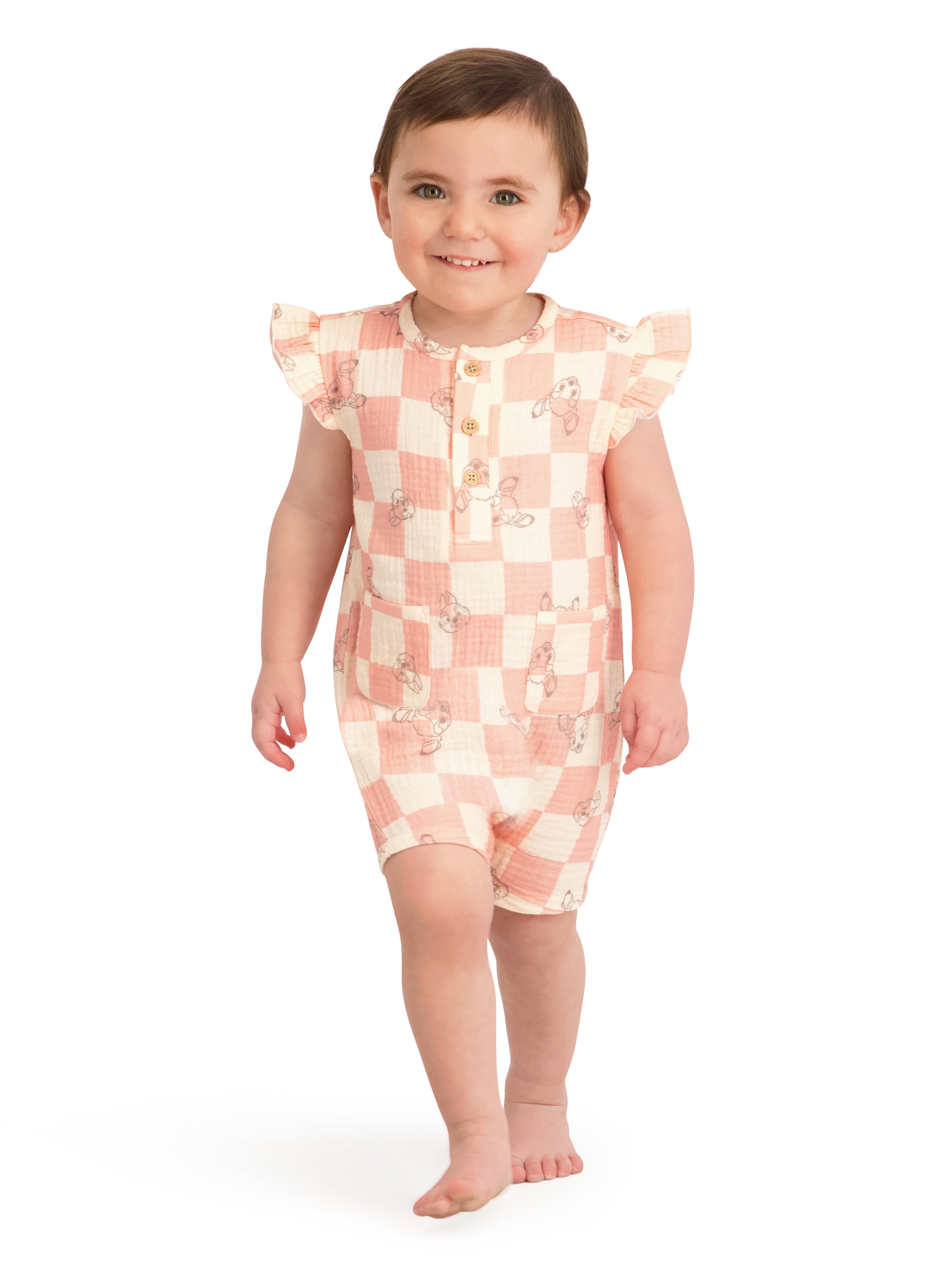 Bambi Baby Girl 2 Pack Rompers, Sizes 0/3 Months-24 Months
