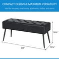thumbnail image 5 of Abble 38" Wide Upholstered Entryway Bench, Tufted Ottoman Bench, Small Bed Room Bench,Casual Dining Room Bench, Black, 5 of 9