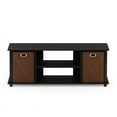 thumbnail image 4 of Furinno 13054AM-BK-MBR Econ Entertainment Center with & Storage Bins, Americano & Black & Medium Brown, 4 of 7