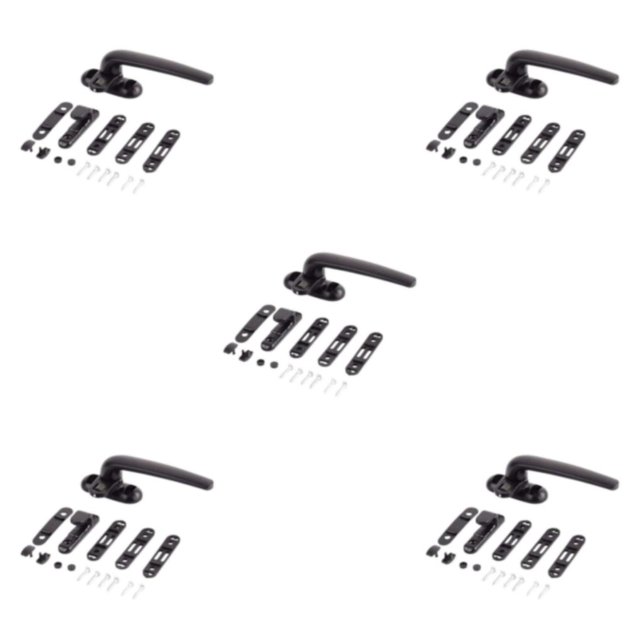 Destyer Durable Window Handles with Lock for Enhanced Security Casement Locking Handle Right Black 13 x 7 x 5cm 5Set