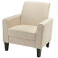 thumbnail image 2 of Cortesi Home Tali Solid Beige Linen Arm Accent Chair, 2 of 2