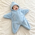 thumbnail image 5 of Ruyang Baby Flannel Hooded Crawling Suit Full Zip Starfish Newborn Romper Infant Footie Jumpsuit Winter Warm Outfits, 5 of 5