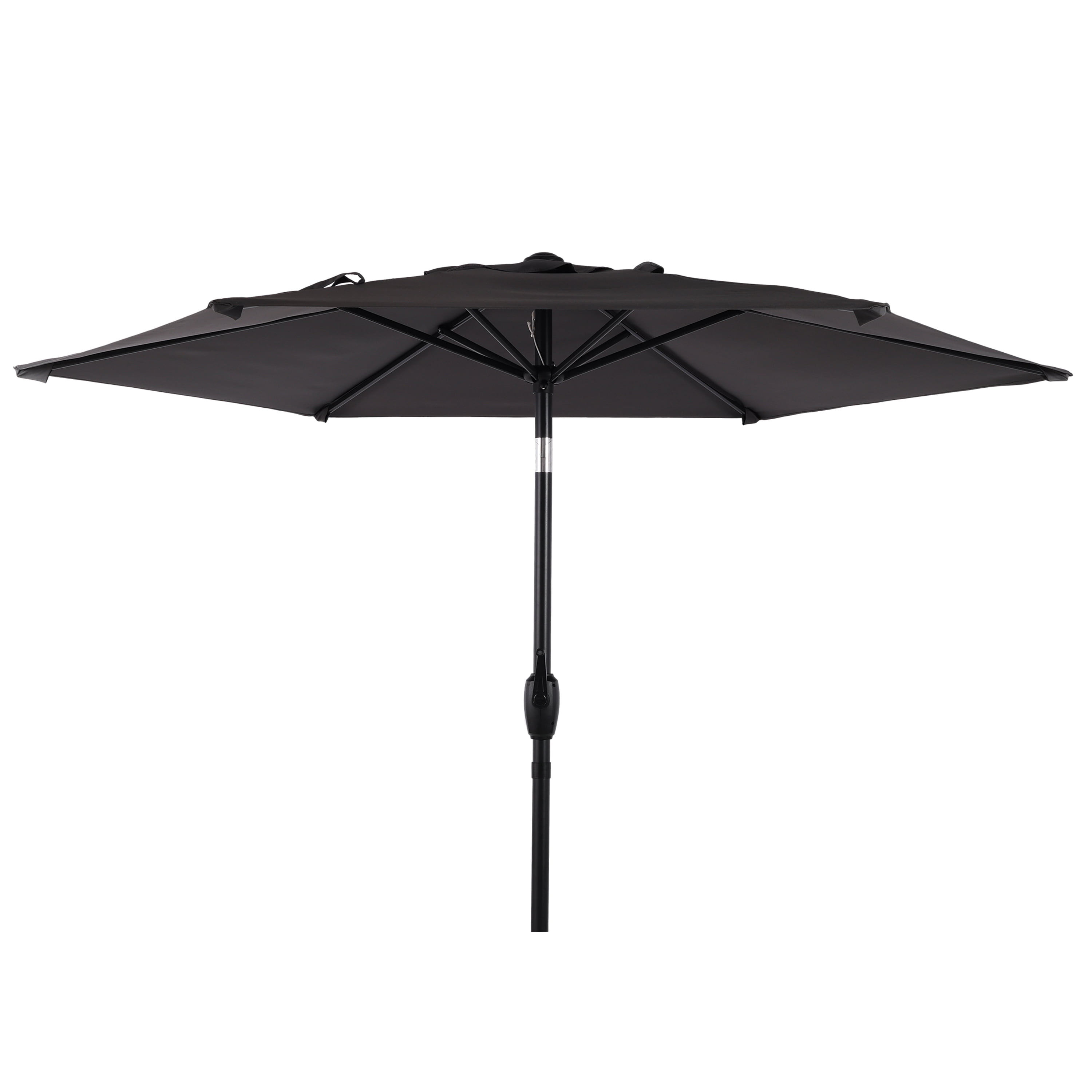 10FT Patio Umbrella, Outdoor Market Yard Umbrella, Sun Shade Umbrella with Push Button Tilt and Crank Mechanism for Garden, Deck, Pool and Backyard, Not Include Umbrella Base,Grey