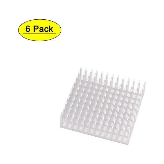 6Pcs 40mm x 40mm x 11mm Aluminum Heatsink Heat Diffuse Cooling Fin Silver Tone