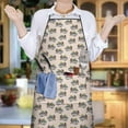 thumbnail image 5 of Light Pink Bigfoot and Mountain Pattern Apron-Garden Aprons for Women with Pockets-Cotton Linen Waterproof Kitchen Cooking Gardening Aprons Adjustable for Kitchen,Cooking,BBQ and Salon 33x27 Inch, 5 of 6