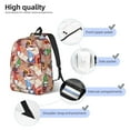 thumbnail image 3 of Disketp Gnomes Books Tea Cups print Canvas Backpack Lightweight Travel Daypack Student Rucksack Laptop Backpack-Medium, 3 of 5