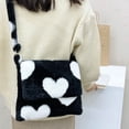 thumbnail image 4 of Bolso bandolera grande con patrón de piel suave para mujer (corazón negro) Likrtyny Para estrenar, 4 of 9