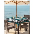 thumbnail image 2 of Outdoor Tablecloth with Umbrella Hole and Zipper, Teal Blue Anchor Square Table Cloth 54x54 Inch Waterproof Tablecloth, Nautical Summer Beach Coastal Ocean Picnic Table Cover for Patio Camping, 2 of 7