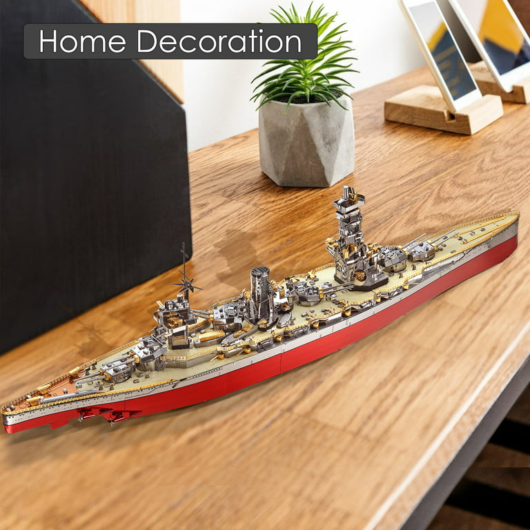 Piececool 3D Metal Puzzle, Fuso Battleship Warship Military Watercraft Model  Kits for Adults -330 Pcs 