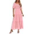 thumbnail image 1 of Vestido midi PRETTYGARDEN de verano con cuello cuadrado floral para mujer, 1 of 7