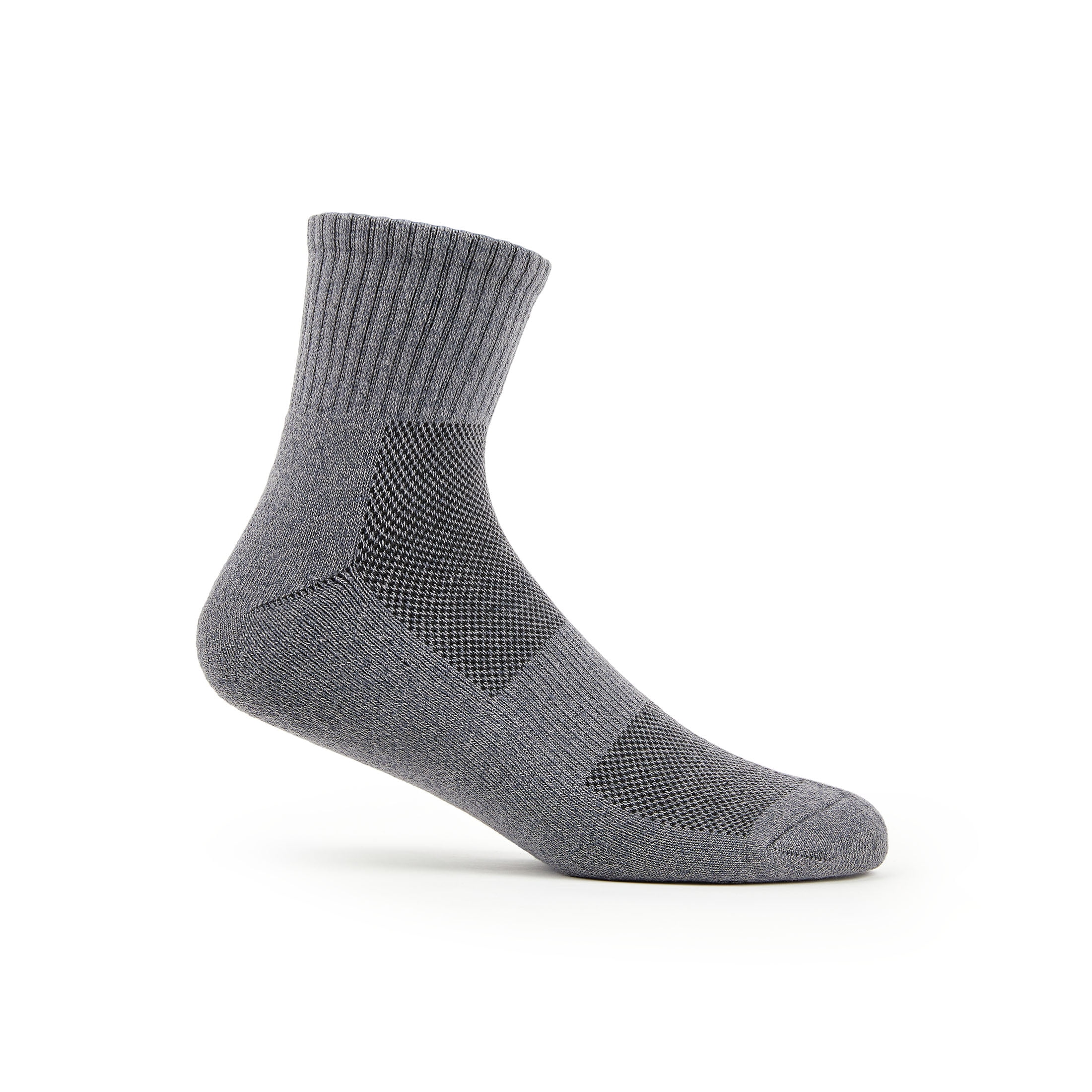 Fruit of the Loom Men's All Day Comfort Ankle Socks, Sizes 6-12, Gray (6-Pack)
