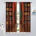 thumbnail image 5 of Bookshelf Curtains, Vintage Library with Books Window Treatments for Kids Bedroom, Wooden Wooden Antique Bookcase Drapes 2 Panel Sets,55x63 Inch, 5 of 6