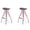 Gray+Red, variant on Set of 2 Industrial Counter Height Bar Stools, Welded Metal Frame Bar Stools with Faux Leather Padded Seat & Wood Footrest, Rubber Floor Protectors for Kitchen Bar Cafe