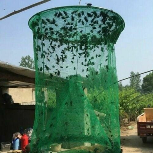 Ranch Trappole per Mosche da Appendere Riutilizzabile per Giardino 2 Pezzi Trappola per Mosca del Ranch con Vassoio Trappola per Insetti Pieghevole parchi ristoranti Yisscen Ranch Fly Trappola