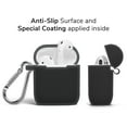 thumbnail image 4 of AirPods Case [Front LED Visible], GMYLE Silicone Protective Shockproof Earbuds Case Cover Skin with Keychain Kit Set Compatible for Apple AirPods 1 & 2 (Jelly See-Through Black), 4 of 8