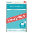thumbnail image 5 of Way to Celebrate! Teal Plastic Round Tablecloths, 84in, 2ct, 5 of 7