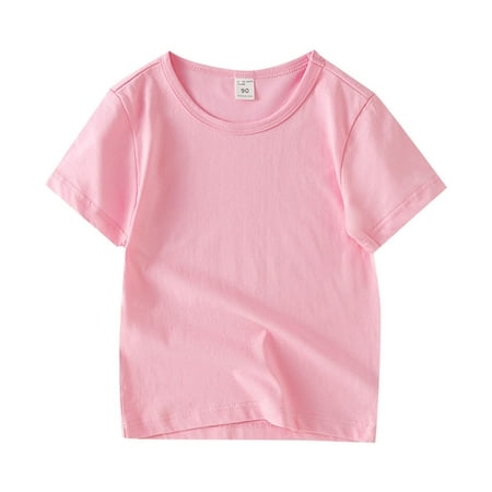 

Toddler Kids Baby Boys Girls Summer Cartoon Short Sleeve Crewneck T-Shirts Tops Tee Clothes Children Outfits Solid Color T-Shirt Fashion Dailywear Clothes