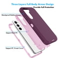 thumbnail image 3 of Galaxy S23 Cases, Sturdy Phone Case for Samsung Galaxy S23, Njjex Full-Body Shockproof Protection Heavy Duty Armor Hard Plastic & Shock Absorption Rubber Rugged Bumper 3-in-1 Case Cover - Burgundy, 3 of 7