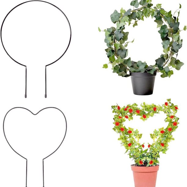 Estante de escalada para interior, estante en forma de corazón, Clematis, montaña, tortuga, soporte de planta verde, estante de flores de hierro DIY