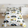 thumbnail image 2 of Homewish Crane Bulldozer Excavator Bedding Comforter Set,Equipped Truck Twin Comforter Sets,White Yellow Bedding Set,Microfiber Bedroom Decor,2pcs, 2 of 8