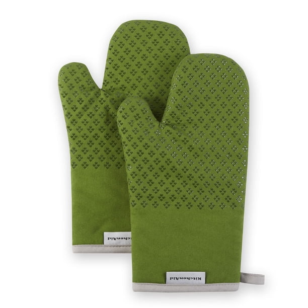 Juego de guantes de cocina KitchenAid Asteroid de algodón verde matcha