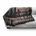 thumbnail image 3 of City Pittsburgh Soft Flannel Fleece Throw Blanket, Grunge Themed American Flag, Cozy Plush for Indoor and Outdoor Use, 50" x 70", Coral Lavender Dark Grey, by Ambesonne, 3 of 6
