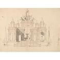 thumbnail image 2 of Paolo Posi 24x19 Black Ornate Framed Double Matted Museum Art Print Titled: Study for a ‘Macchina’ of a Fountain Pavilion (1754), 2 of 5