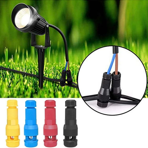 10PCS Low Voltage Lighting Cable Connectors, Screw-less Swivel Puncture Wire Connectors for Patio Landscape Lights, IP66 Waterproof, Fits 14-20 AWG Cables, Red Blue Yellow
