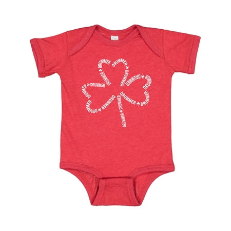 

Inktastic Drummer White Text Shamrock Gift Baby Boy or Baby Girl Bodysuit