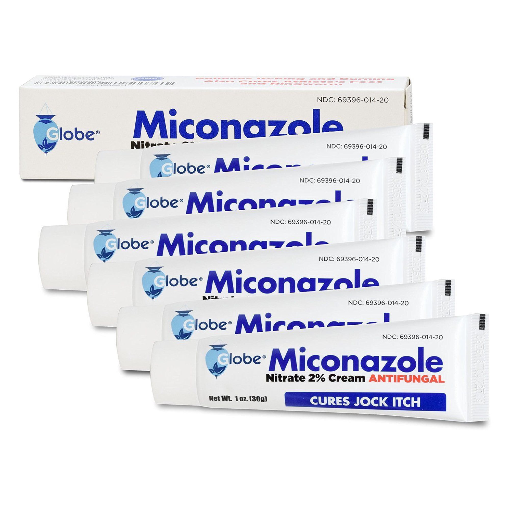 Miconazole Nitrate 2% Antifungal Cream for Athletes Foot & Jock Itch 1oz Tube- 6 Pack