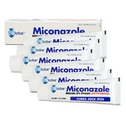 Miconazole Nitrate 2% Antifungal Cream for Athletes Foot & Jock Itch 1oz Tube- 6 Pack