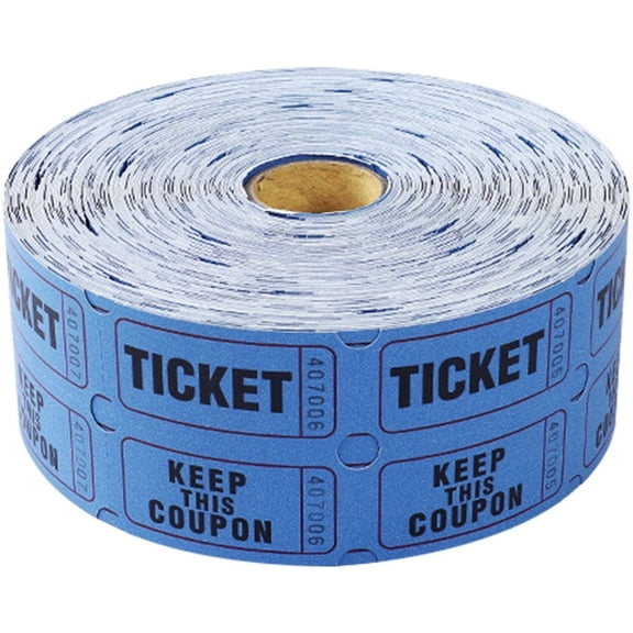 Raffle Tickets Double Rolls, 1000 Pcs/Poll Raffle Tickets, Tag Lottery Ticket Events Raffle Labels for Events, Entry, Class Reward, Prizes (blue)