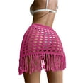 thumbnail image 2 of Arvbitana Women Skirts Sexy Hollow Out Mesh Tassle Beach Cover Up Summer Fish Net Swimsuit Wrap Sheer Sarong Swimwear, 2 of 3