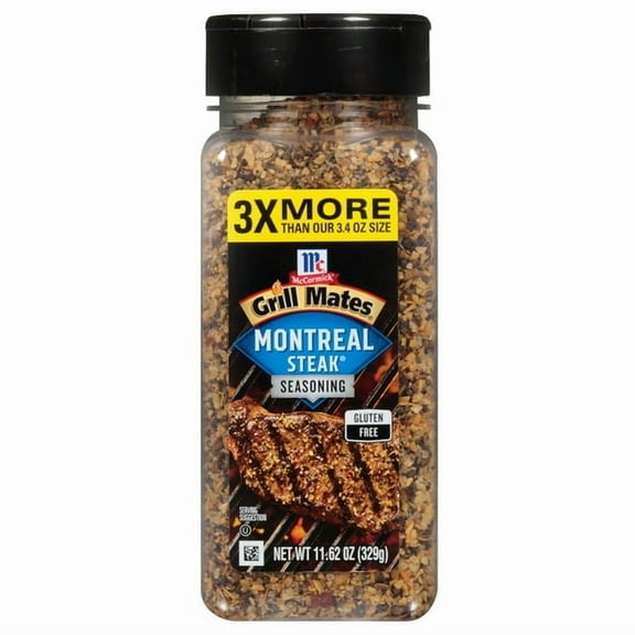 McCormick Grill Mates Gluten Free Montreal Steak Seasoning, 11.62 oz Bottle 1 pack