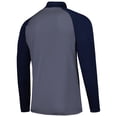 thumbnail image 3 of Men's Levelwear Navy Atlanta Braves Charter Striped Raglan Quarter-Zip Top, 3 of 3