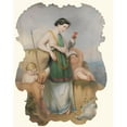 thumbnail image 3 of Continental School 20x24 Black Modern Framed Museum Art Print Titled - Girl with Two Children, Hound and Birds (19th Century), 3 of 5