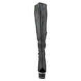 thumbnail image 2 of 6 1/2"heel, 2 1/2" pf peep toe thigh high boot, side zip - blk faux leather/blk matte, 11, 2 of 6