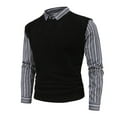 thumbnail image 2 of Vedolay Mens Sweaters Loose Autumn Winter Striped Sweater Men Pullover Grey,3XL, 2 of 5