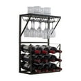 thumbnail image 2 of Countertop Wine Bottle & Glass Rack, Pewter/Marble, 2 of 4